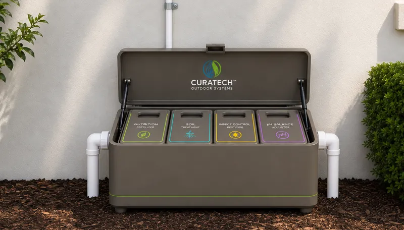 Solution dispenser plumbed into the mainline